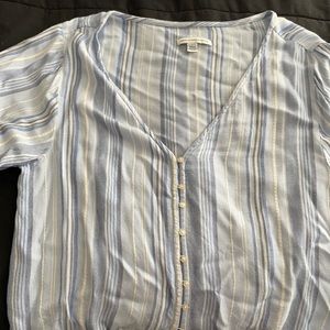 American eagle striped cropped shirt